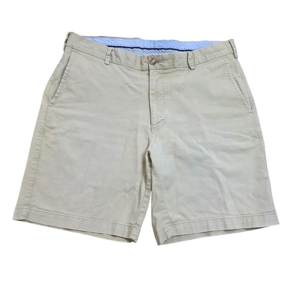 Men's Peter Millar Flat Front Shorts Waist 34 Beige 4 Pockets